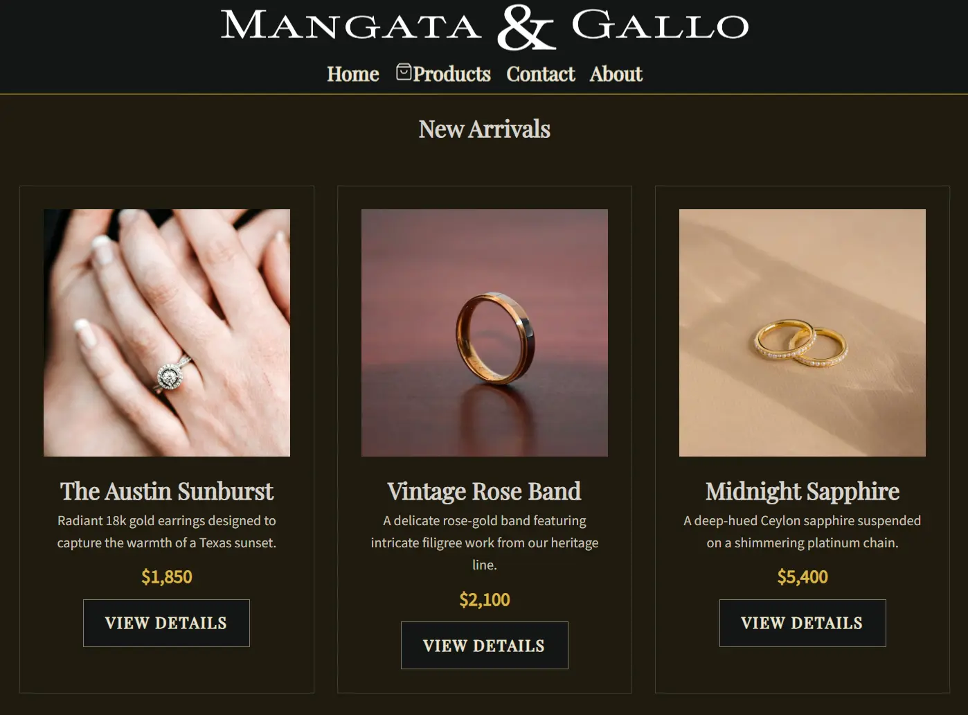 Luxury-themed E-commerce HomePage design